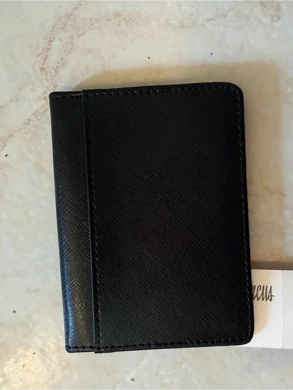 Neiman Marcus Black Leather Card & Key Holder